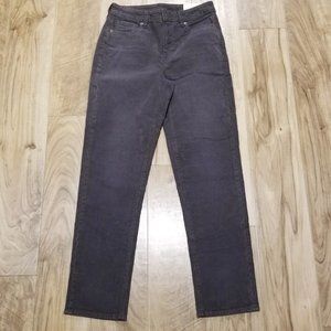 New American Eagle Womens Jeans 2 Mom Straight High Rise Stretch Gray Corduroy